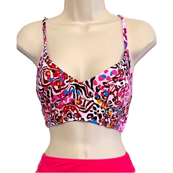 Jessica Simpson Swim Top,  Floral-Print, Adjustable Strings, Size Medium, NWOT - Picture 2 of 8